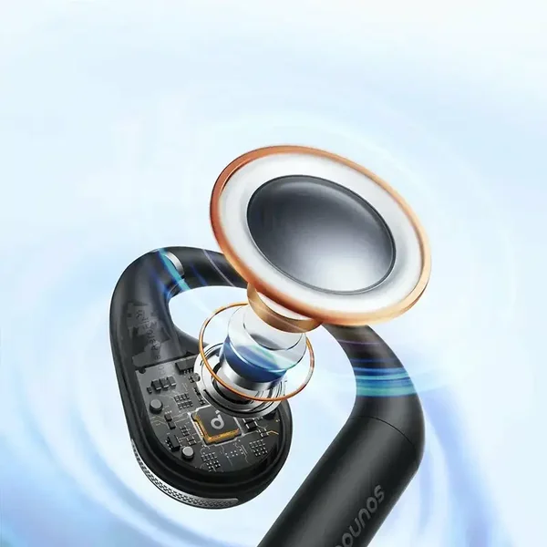 Description (after_intro) - The image clearly shows the Anker Soundcore AeroFit A3872 in an exploded interna