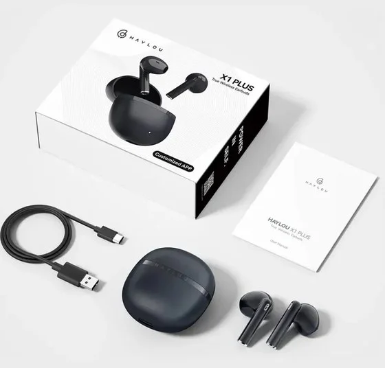 Gallery - High-quality, professional image showcasing the product (earbuds and case) along with its packaging,