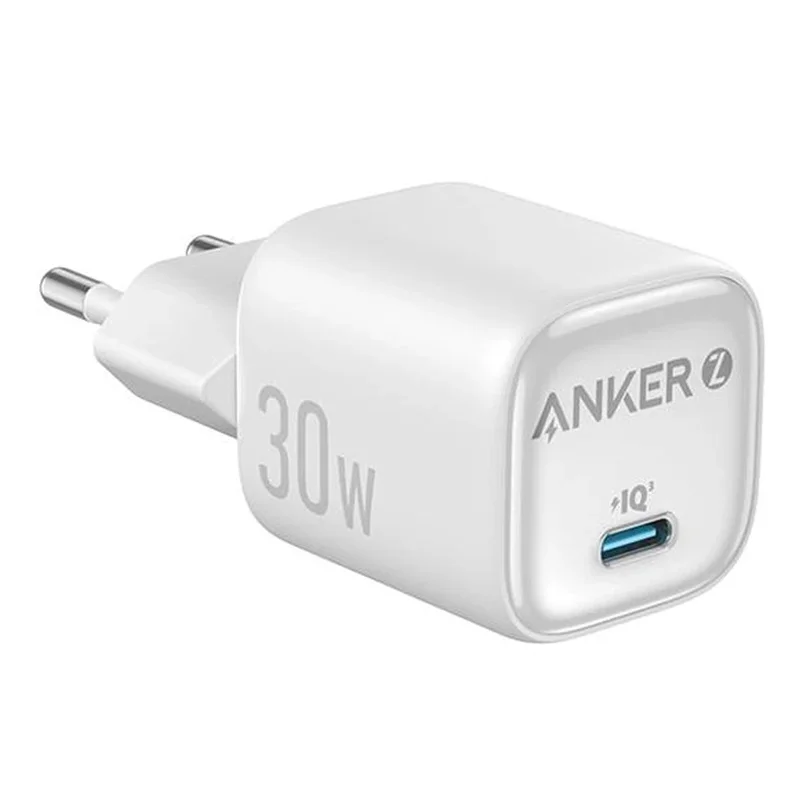 Gallery - The image clearly shows the exact Anker Zolo 30W wall charger (model A2698) with EU plug, high resol