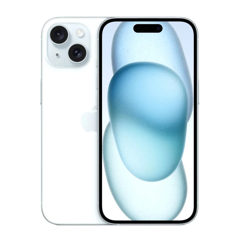Gallery - This is a high-quality, professional image of the iPhone 15. It is perfectly sharp, well-lit, and th