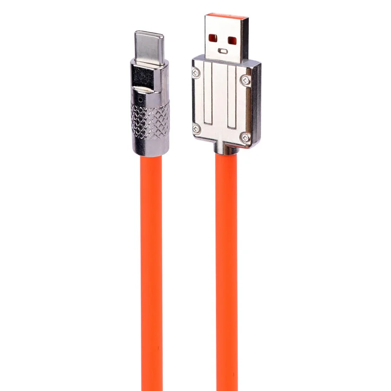 Gallery - The image clearly shows the USB-A to Type-C fast charging cable with distinct metallic connectors an
