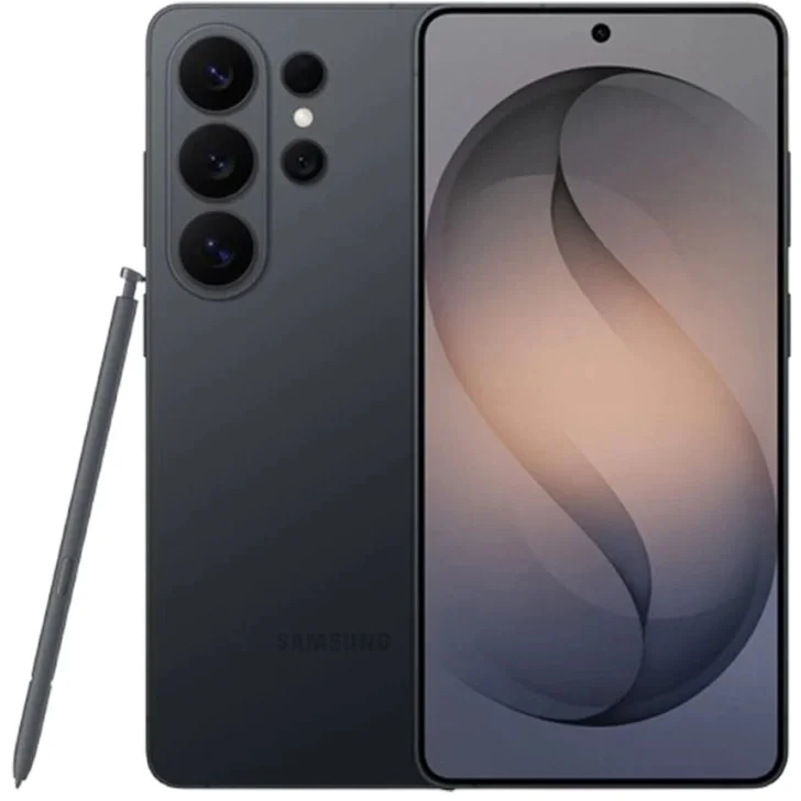 Gallery - The image is high resolution, sharp, and professionally lit. The product (phone and S-Pen) is clearl