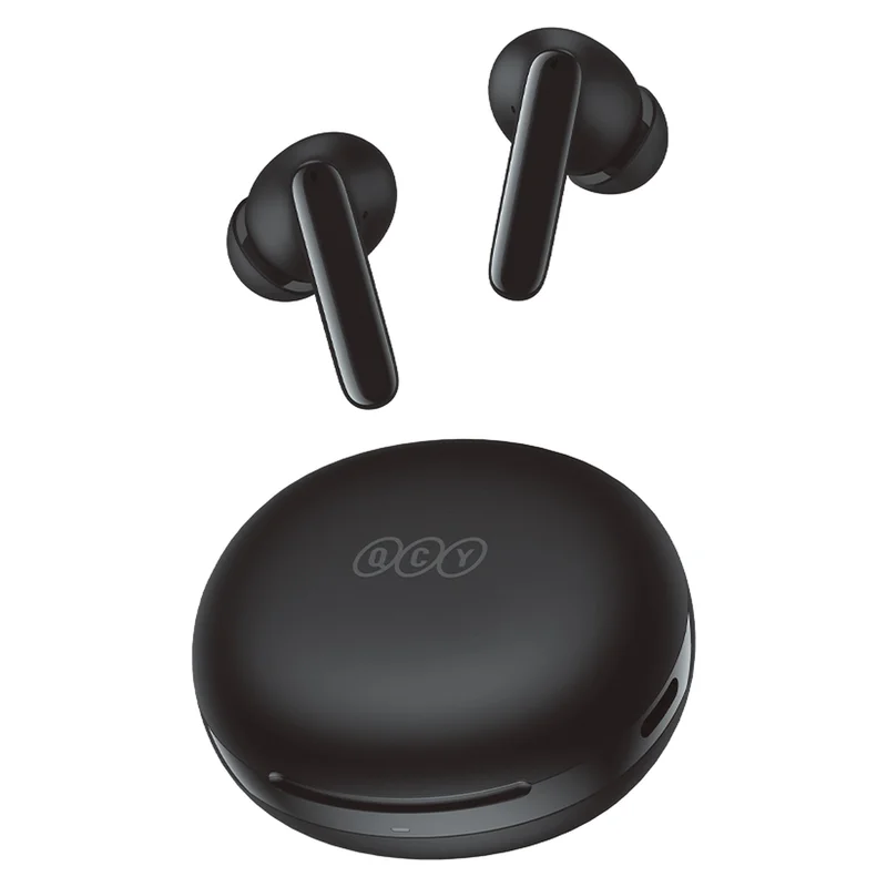 Gallery - The image clearly shows the QCY T13 ANC 2 wireless earbuds and charging case against a clean white b