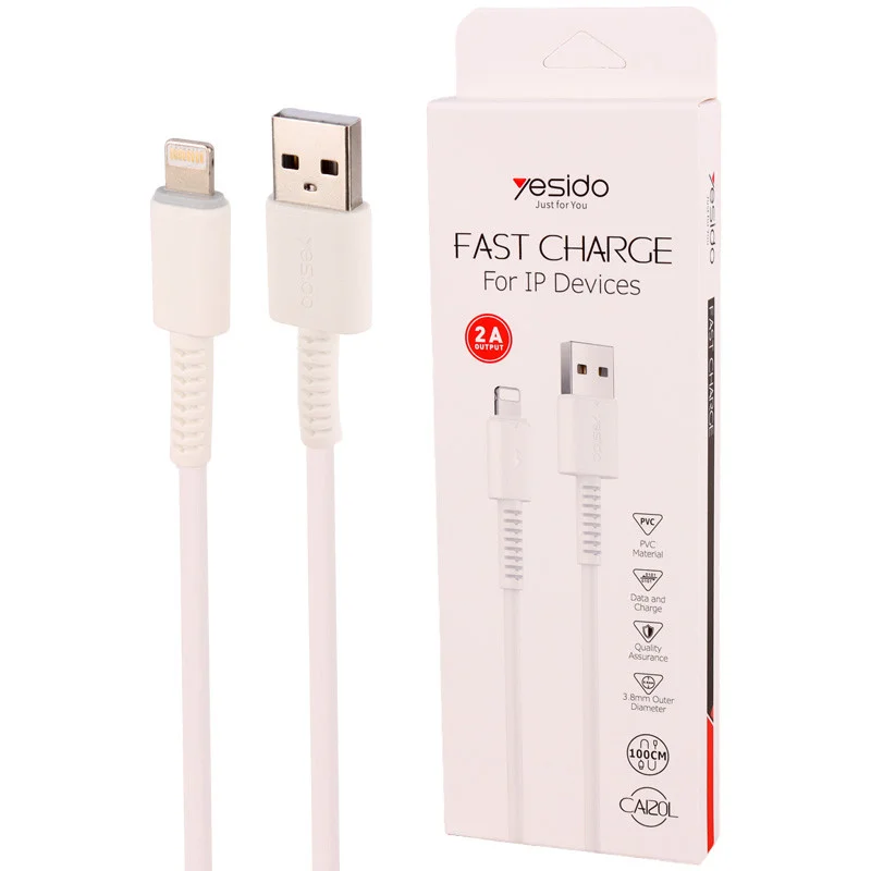 Gallery - The image clearly shows the exact Yesido CA120L USB to Lightning cable along with its original packa