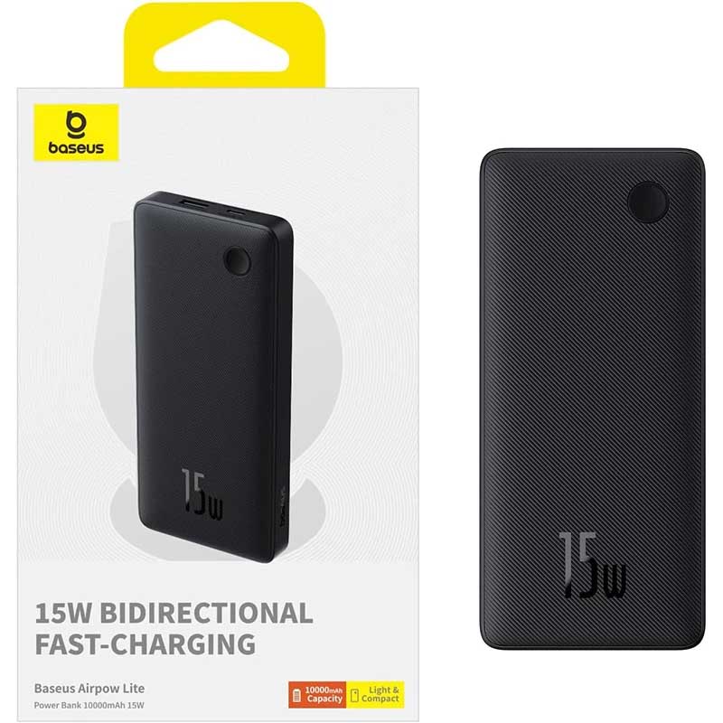 پاوربانک باسئوس مدل Airpow Lite PPAP2-10A ظرفیت 10000 میلی آمپر ساعت
