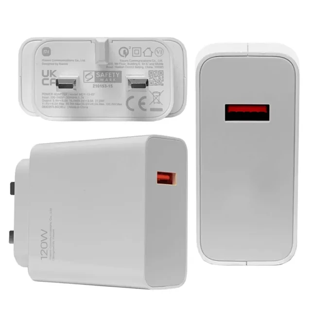 شارژر دیواری شیاومی مدل TURBO FAST 120Wبه همراه کابل تبدیل Type-C
